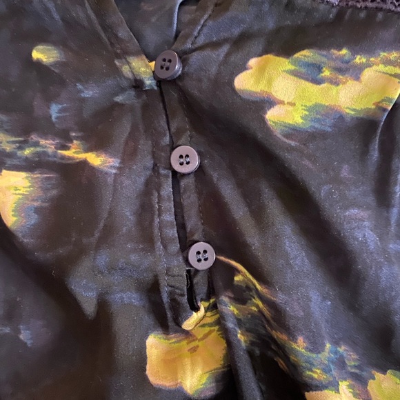 Womens Collective Concepts Blue Yellow Blouse - Picture 5 of 5